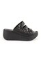 Women's Wedge Heeled Slippers Open Toe Slip-On Floral Thick Sole Antique Leather L078.7715 - 2