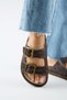 Sevalli 2 Women's Leather Genuine Leather Double Buckle Brown Snake Slippers - 7
