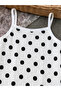 Girl's Thin Straps Wrinkled Polka Dot Summer Dress - 4
