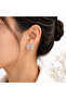 Silver Stone Detailed Bow Earrings