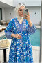 Women's Ottoman-Inspired Patterned Hijab Dress (Unlined) - 3