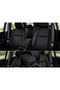 Car Armrest Protector and Seat Belt Pad Set in Green Color with Stitching, Universal Model, Leather Quilted.