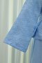 Single Button Belted Skirt with Pockets Embossed Patterned Jacquard Suit - Baby Blue - 6