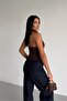 Women's Halter Neck Backless Halter Collar Lined Sandy Fabric Blouse - 6