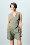 Asymmetrical Side Buttoned Linen Vest
