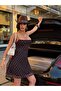 Premium Trend Chiffon Polka Dot Patterned Thin Strap Mini Dress - 2