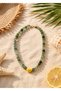 Green Aventurine Natural Stone and Murano Glass Necklace 45 cm + 5 cm Extension - 2