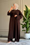 6548 - Stylish, Comfortable, Soft, Special Wanda Viscose Fabric, Women's Set with Slit Detail Long Tunic - 4