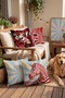 Red Striped Leopard Patterned 4-Piece Throw Pillow Cover Set - 2