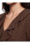 Lcw Vision Brown Ruffled V-Neck Embroidered Blouse - 3