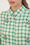 Women's Long Checkered Shirt Tunic 5988 - Green - 4
