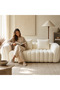 Cloud sofa, living room compact sofa, deep-seated recliner sofa with backrest, comfortable frameless floor sofa, for home and office (Triple-Seater)