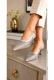 432 Women's Mesh Stoned Goblet Heel Open Back Evening Dress Shoes - 2