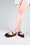 Enya Trok Detailed Ballerina Flats Brown - 3