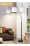 LIGHTING 3-Head LED Floor Lamp, 72.8-Inch Tall, Modern Black Iron with Fabric Lampshades, E27 Bulbs Included, 3-Color Dimming (3000K-4000K-6000K), Marble Base & In-Built Switch - 4