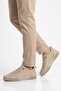 Beige Lace-Up Unisex Sneaker