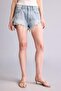 100% Cotton High Waist Cut-Off Hem Jeans Light Blue Shorts H0680Ax26Hs - 3