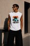 Zero Sleeve Oversize Draped 20/1 Supreme Fabric Printed Unprinted White T-Shirt