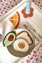 Breakfast Patterned Coasters Presentation Table Decoration Set - 4