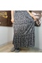 Jersey Fabric Floral Bohemian, Long Skirt, Elastic Waist, 3-Layer Ruffle Mevlana - 3