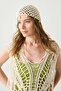 Sea Shell Detailed Mesh Summer Knitted Beanie Y8244 Cream