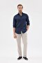 Italian Collar 100% Linen Comfort Fit Men's Shirt - 6