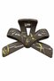 Bowknot Patterned Brown Hair Clip with Yellow Detail Stylish Hair Accessory for Women