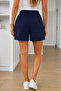 Women's Linen Blend Shorts with Pockets, Elastic Waist, Comfortable Cut, Summer Wear - 3