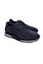 Dark Blue Color Lace-Up Genuine Leather Suede Men's Shoes