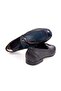 Dark Blue Color Laceless Genuine Leather Men's Shoes - 2