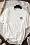 Wild Soul Design 100% Cotton Half Oversize White T-Shirt - 2