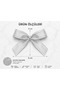 Silver-Silver Glitter Satin Bow – 10 mm Decoration, New Year, Wedding Favors, Gift, Dowry Ornament, Balloon Ornament 50 Pieces - 2