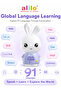 AI Bunny Smart Companion for Kids, AI App-Powered Interactive Learning Toy with Voice Chat, 4 AI Characters, 91 Languages, Stories, Music, Bluetooth Speaker & Night Light, Ages 3+ - 6