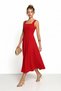 A-Line Midi Woven Dress Lnt0042 Red - 4