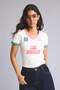 Fitted Crew Neck Printed Ribbed Short Sleeve Pink T-Shirt I1679Ax26Sm - 3