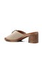 45270 Genuine Leather Beige Women's Slippers - 4