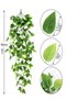 HOOTO 3 pcs Artificial Hanging Ivy Vine Plants Fake Hanging Plant Faux Greenary Vine Outdoor UV Resistant Plastic Plants for Wall, Wedding Party Decor Green No Baskets - 2