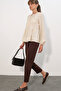 Women's Long Sleeve Textured Blouse 998 - Cream - 3
