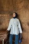 Women's 100% Cotton Muslin Oversize Hijab Shirt Tunic Baby Blue - 8