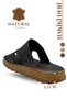 Genuine Leather Men's Slippers - Genuine Leather Men's Slippers with Soft Thick Sole 3D Black - 6