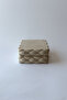 Quilted Cover Steel Square Ashtray Beige - 2