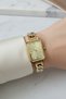 Chain Model Steel Bracelet Golden Yellow Women's Wristwatch - 4
