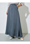 Grey A-Line Maxi Skirt with Side Pocket - 2