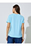Blue Twisted Knot Detail Regular Fit T-Shirt - 5