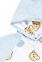 Baby Boy Blue and White Bear Printed Hooded Shorts Muslin 2-Piece Set - 4