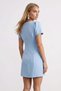 Women's Baby Blue Sleeves Pleated Detailed Hidden Zipper Mini Woven Dress Alc-X15572 - 5