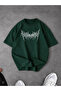 Men's Y2K Printed Oversized T-Shirt Green