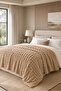 Fur Bubble Blanket Double Size Plush Rabbit Hair Soft 220X240 cm Beige - 6