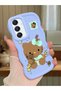 Samsung Galaxy A16 Compatible Case Camera Protector Blue Silicone Couple Phone Case Kitty Pattern