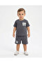 Summer Baby Boy Set with Writing on the Back and Printed Shorts, 6-9-12-18-24 Months